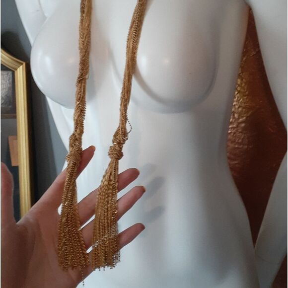 Zara Rope Chain Necklace Long Gold Multi-Chain - Picture 4 of 8